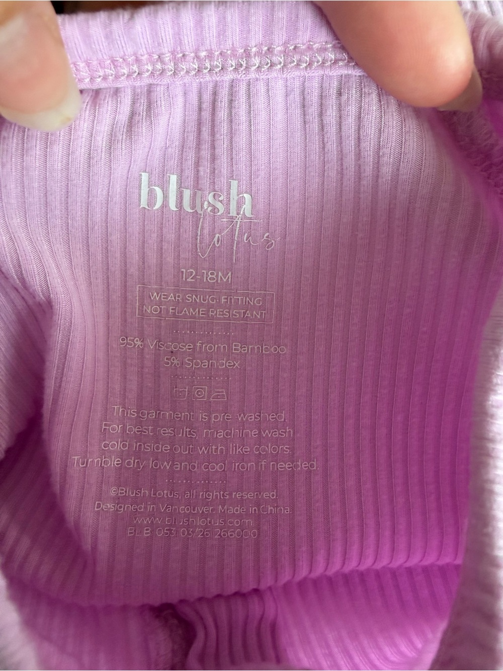 Blush Lotus Saltwater Princess Ribbed Zippy - Picture 5 of 5